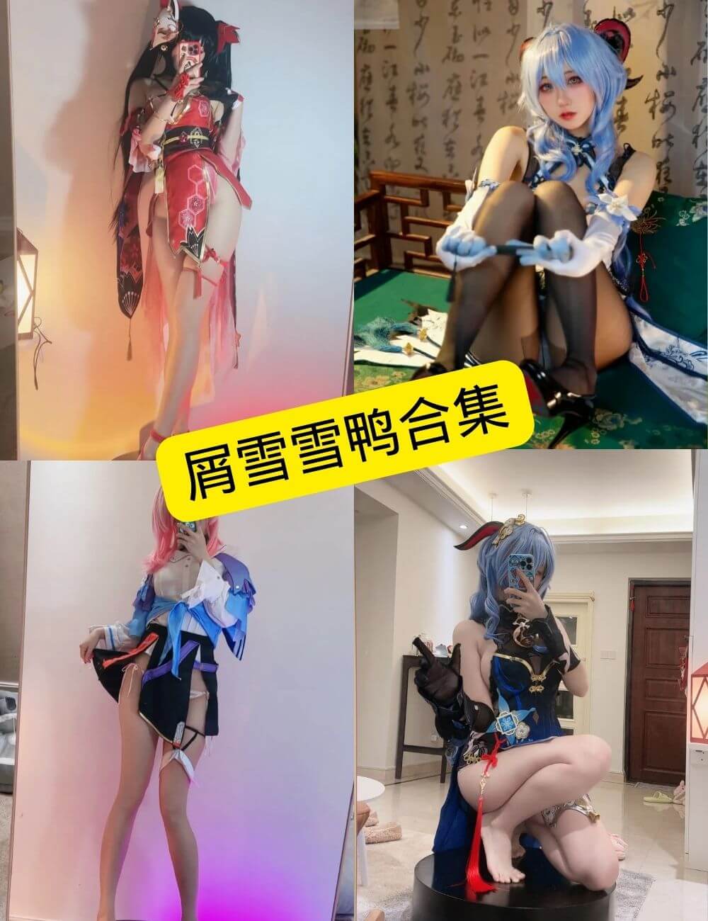 屑雪雪鸭写真合集:持续更新整理,甘雨青花瓷、黑天鹅等作品一览 1 屑雪雪鸭写真合集封面